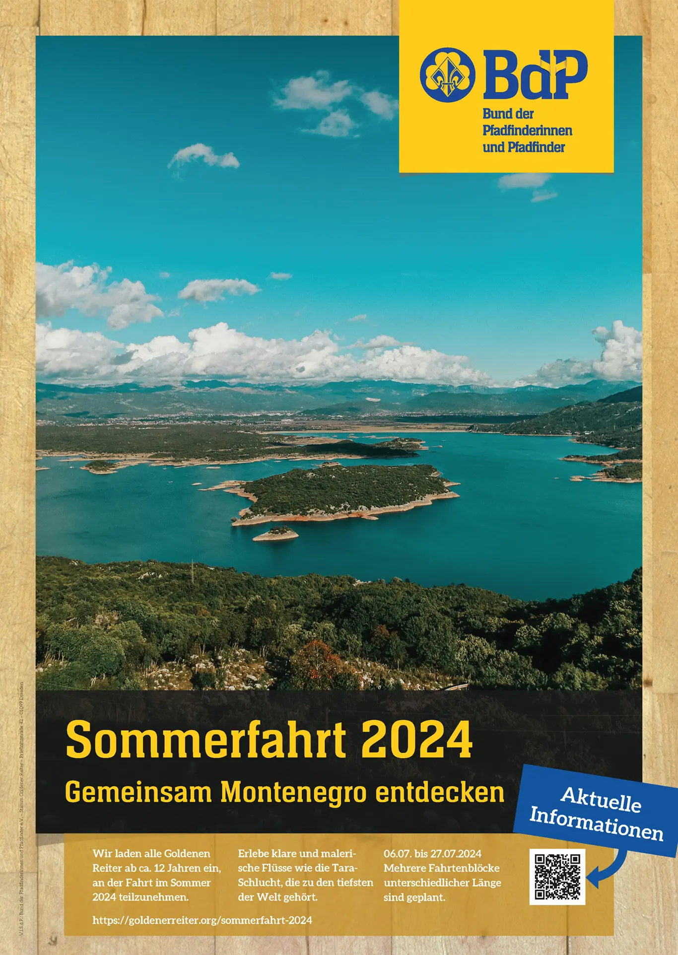 Werbeplakat für Pfadfinder BdP Stamm Goldener Reiter Dresden Veranstaltung