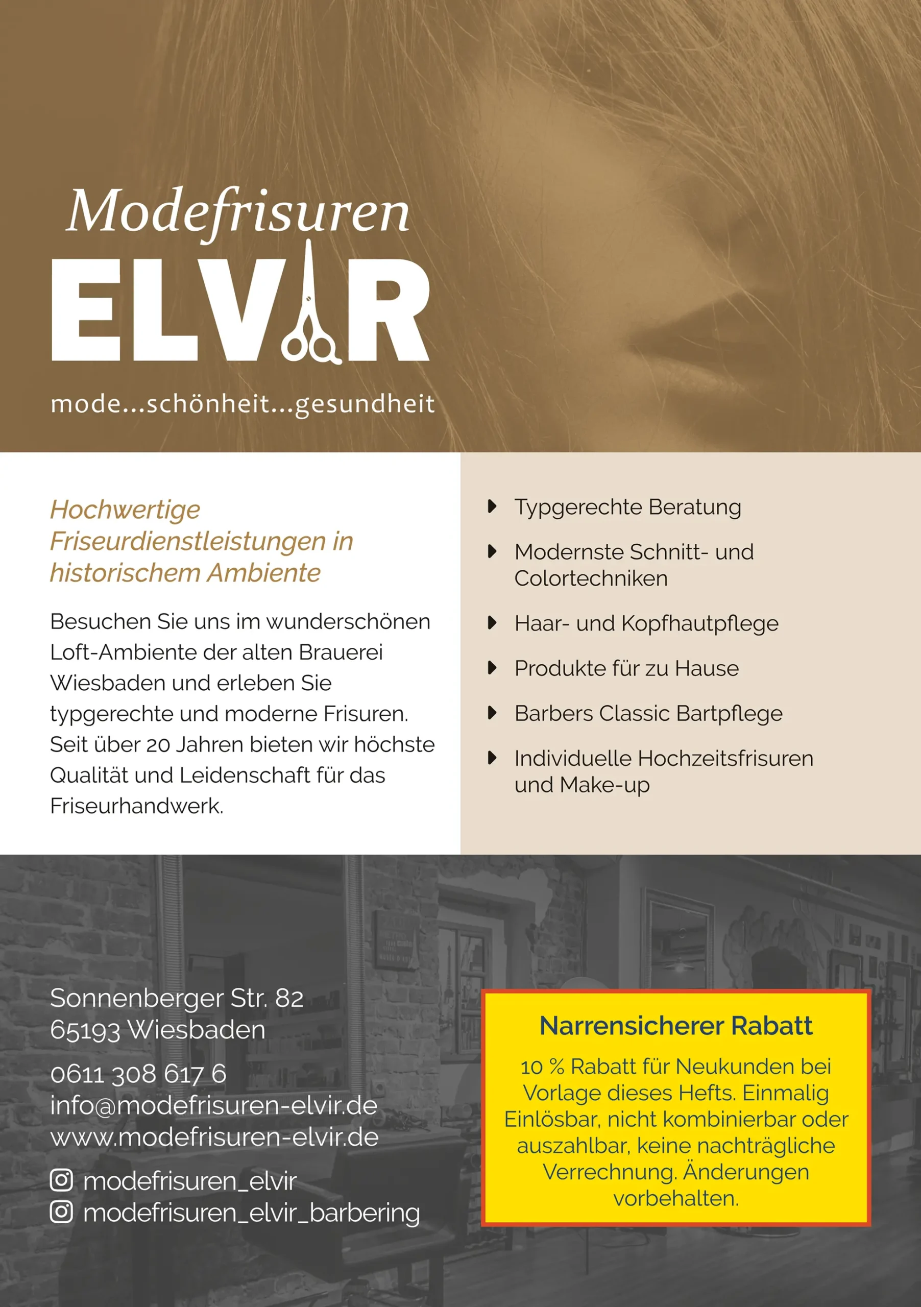 Flyer für Modefrisuren Elvir